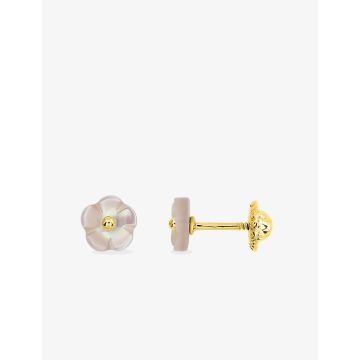 Boucles D'oreille Puce Vis Nacre 5,0 Or Jaune