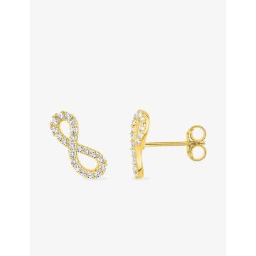 Boucles D'oreilles Clous Oxyde De Zirconium Or Jaune