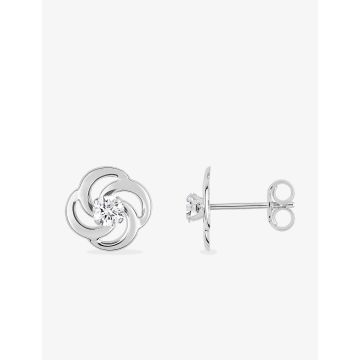 Boucles D'oreilles Clous Oxyde De Zirconium Or Blanc