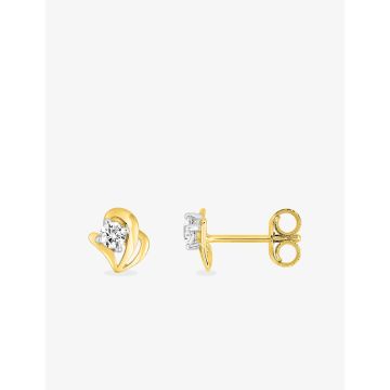 Boucles D'oreille Clous Oxyde Blanc Bicolore