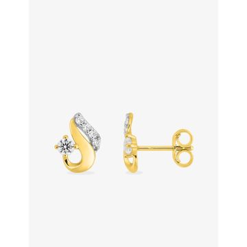 Boucles D'oreilles  Clou Oxyde De Zirconium Bicolore