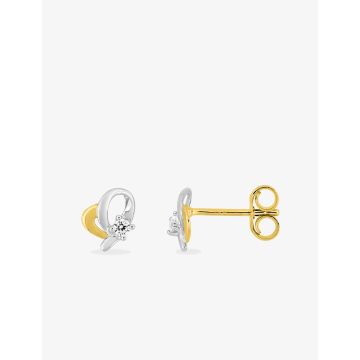 Boucles D'oreille Puce Oxyde Blanc Bicolore