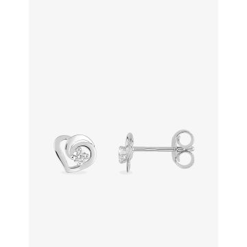Boucles D'oreille Puce Oxyde Or Blanc
