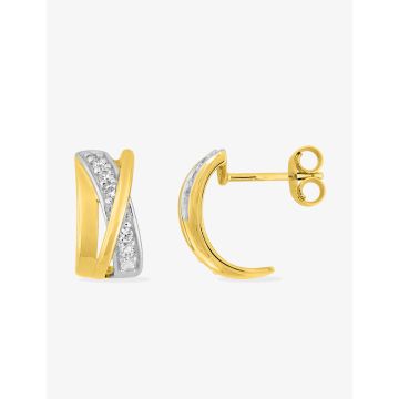Boucles D'oreille Puce Oxyde Blanc Bicolore