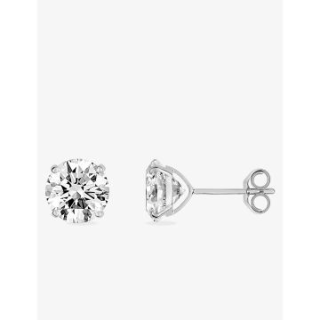 Boucles D'oreille Puce Oxyde Blanc 4,7 Or Blanc