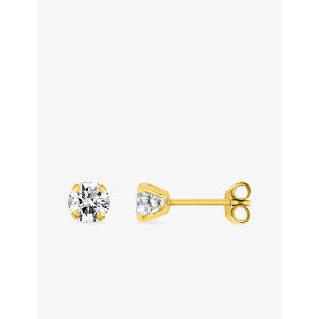 Boucles D'oreille Puce Oxyde Blanc 1,24 Or Jaune
