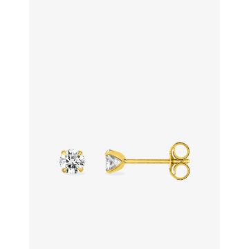 Boucles D'oreilles  Clou Oxyde De Zirconium Or Jaune