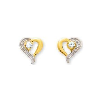 Boucles D'oreilles Or 9ct Jaune Émeraude