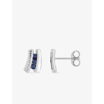 Boucles D'oreilles Clous Saphir 0.19 Gris or 375