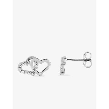 Boucles D'oreille Clous Oxyde Or Blanc