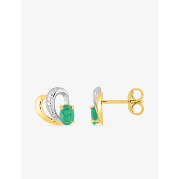 Boucles D'oreilles Clous Emeraudes