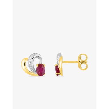 Boucles D'oreille Clous Rubis