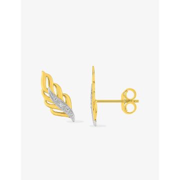 Boucles D'oreilles  Clou Diamant 0.006 Or Jaune+Rh