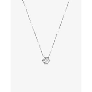 Collier Zirconium Or 9ct Blanc