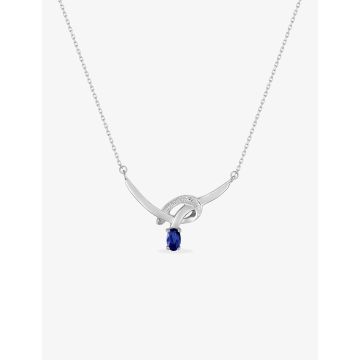 Collier Saphir Or Blanc 9ct