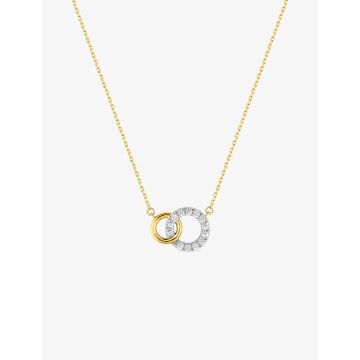 Collier Or Jaune+Rh  Oxyde De Zirconium