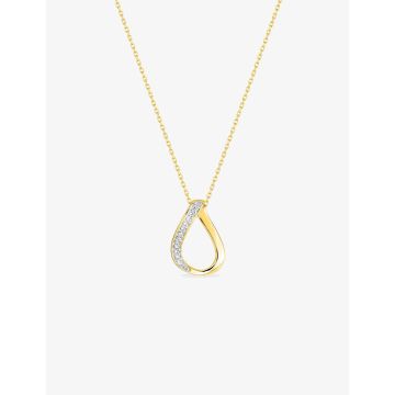 Collier Oxyde De Zirconium Or Jaune+Rh