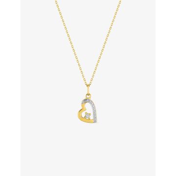 Collier Pendentif Diamant Bicolore