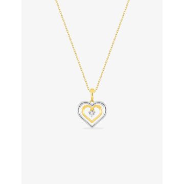 Collier Diamant 0.01ct Bicolore