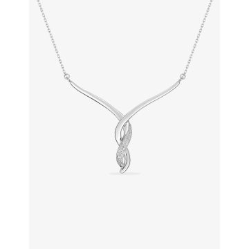 Collier Diamant 0.02ct Gh-P3 Or Blanc