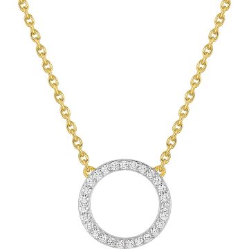 Collier Oxyde De Zirconium Or Jaune+Rh