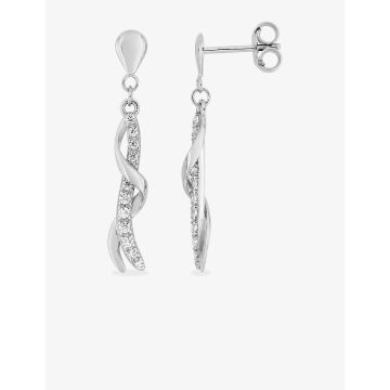 Boucles D'oreilles  Pendantes Oxyde Blanc Gris or 375