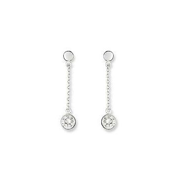 Boucles D'oreille Pendantes Oxyde Or Blanc