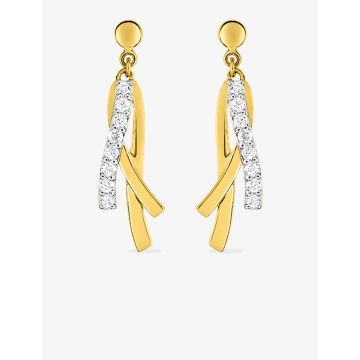 Boucles D'oreille Pendantes Oxyde Blanc Bicolore