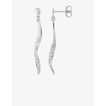 Boucles D'oreille Pendantes Oxyde Or Blanc