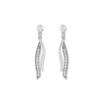 Boucles D'oreille Pendantes Oxyde Or Blanc