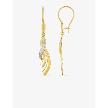 Boucles D'oreille Pendantes Oxyde Blanc Bicolore