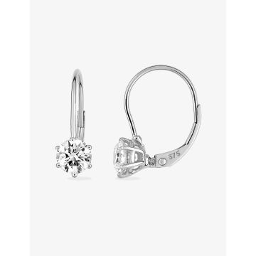 Boucles D'oreilles  Dormeuse Oxyde De Zirconium Or Blanc