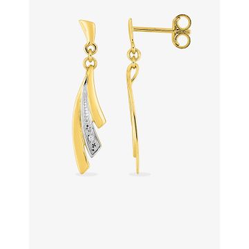 Boucles D'oreille Pendantes Diamant 0,008 Bicolore