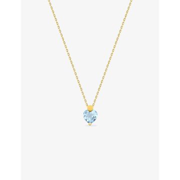 Collier Topaze Bleu Traitée Or Jaune