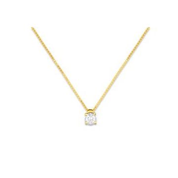 Collier Diamant 0,11 Or Jaune Or Blanc Or750