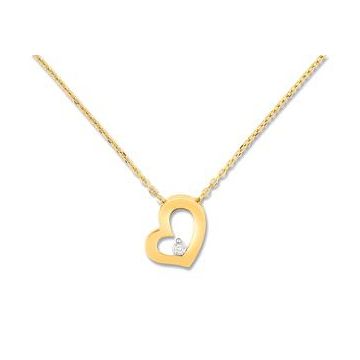 Collier Diamant 0,015 42 Cm Bicolore