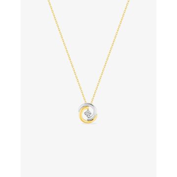 Collier Diamant 0.015 Bicolore Or375