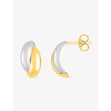 Boucles D'oreilles Or 9ct Bicolore
