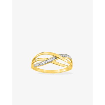 Bague Oxyde De Zirconium Or375 Bicolore