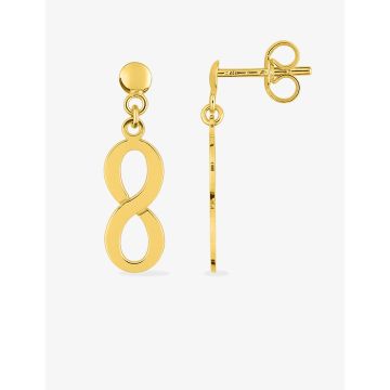 Boucles D'oreilles  Pendantes Infini Or Jaune