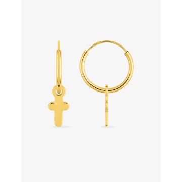 Créoles + Motif Croix Or Jaune