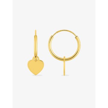 Créoles + Motif Coeur Or Jaune