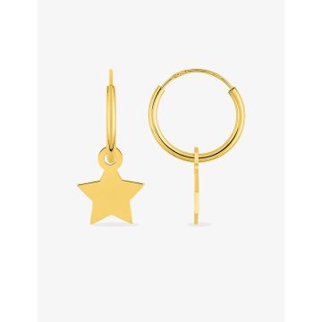 Créoles + Motif Étoile Or Jaune