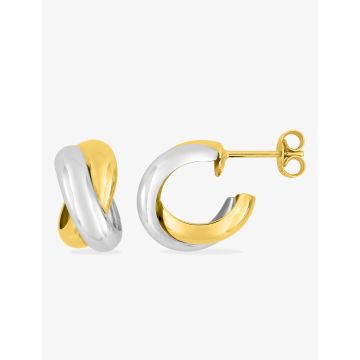Boucles D'oreilles  Créoles Or Jaune+Rh