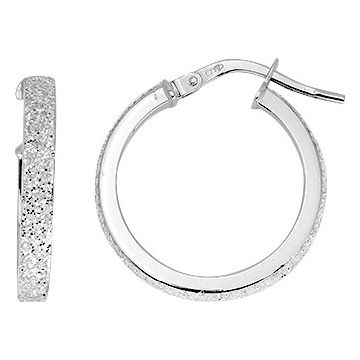 Boucles D'oreilles  Créoles Or Blanc