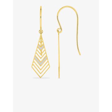 Boucles D'oreilles  Crochet Or Jaune+Rh