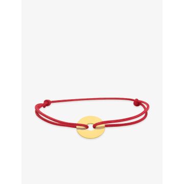 Bracelet Cordon Rouge Motif Or Jaune