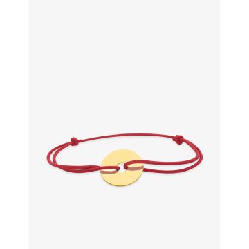 Bracelet Cordon Rouge Motif Or Jaune