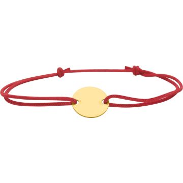 Bracelet Cordon Rouge Motif Or Jaune