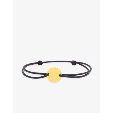 Bracelet Cordon Noir Motif Or Jaune